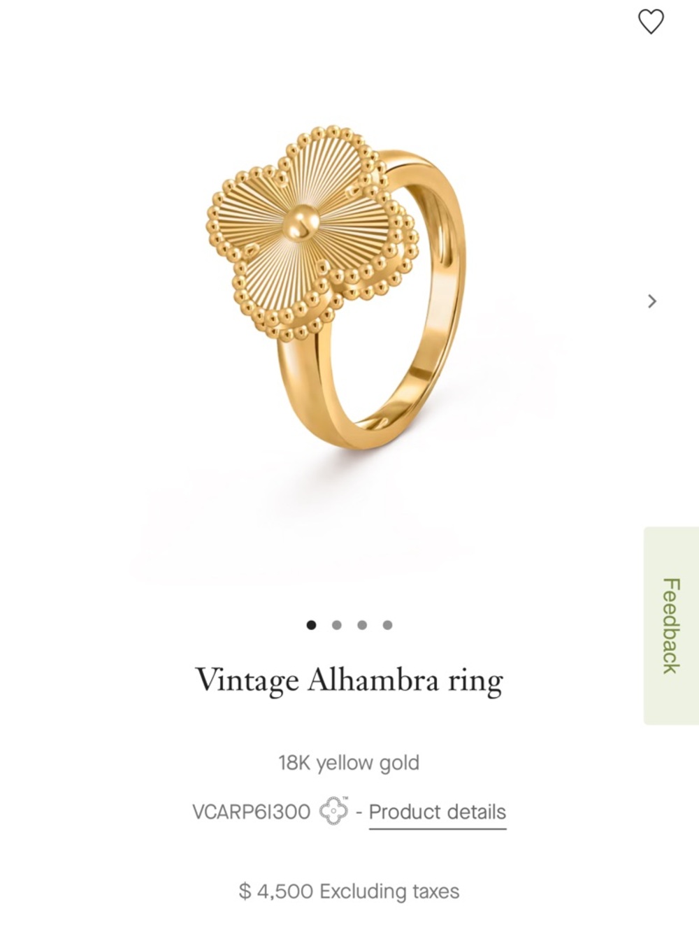 Van Cleef & Arpels - Vintage Alhambra gold ring